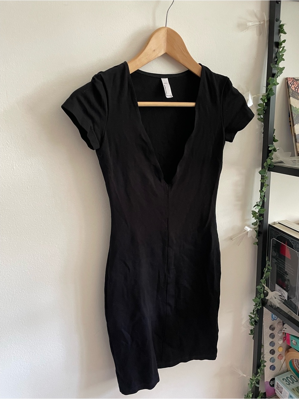🦋3/$50 American Apparel Workwear Chic Goth Mini Bodycon Little Black Dress XS-S